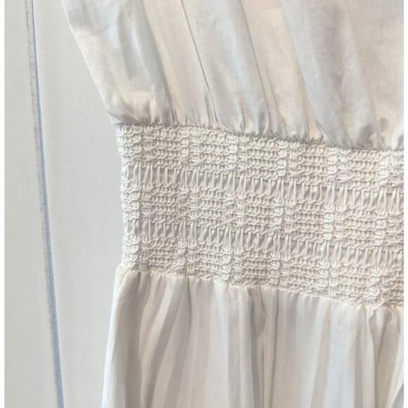 Rebecca Taylor Smocked-Waist White Dress Size XS - Picture 7 of 12